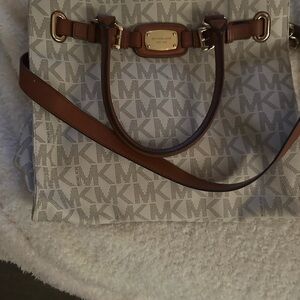 Michael Kors Brown and Cream Tote Bag